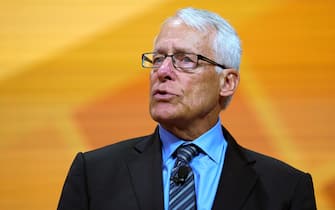 FAYETTEVILLE, AR - JUNE 1: Rob Walton speaks during the annual Walmart shareholders meeting event on June 1, 2018 in Fayetteville, Arkansas. The shareholders week brings thousands of shareholders and associates from around the world to meet at the company's  global headquarters. (Photo by Rick T. Wilking/Getty Images)