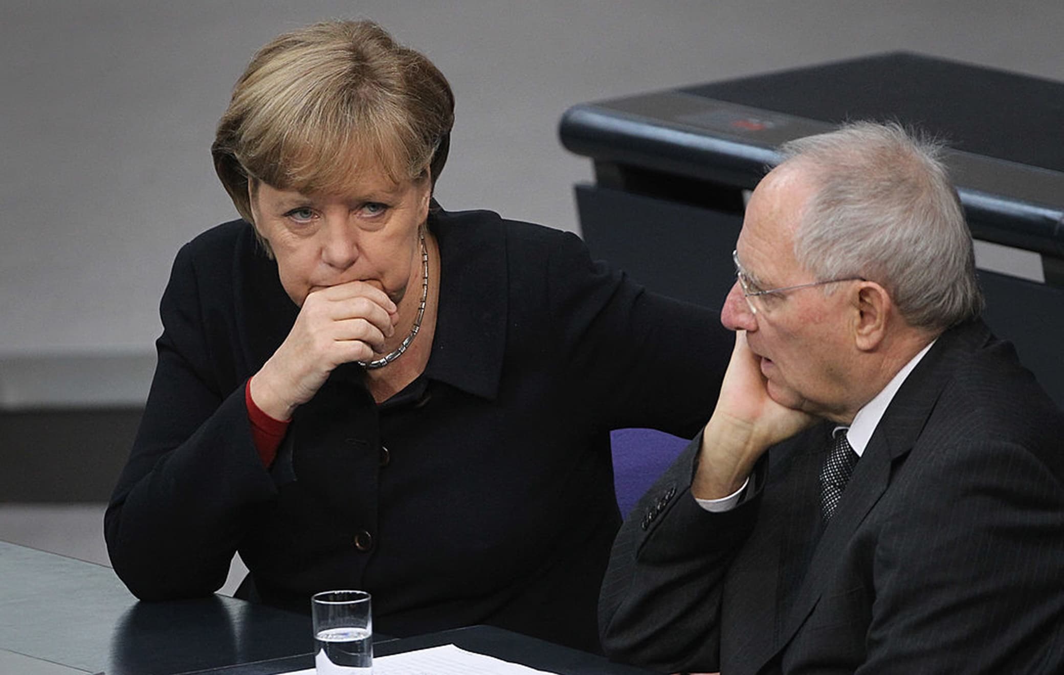 Angela Merkel e il ministro delle Finanza Wolfgang Schaeuble Angela Merkel