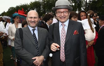 CHANTILLY, FRANCE - JUNE 12:  Alain Wertheimer (R) and his brother Gerard Wertheimer attend the Prix de Diane Longines at Hippodrome de Chantilly on June 12, 2011 in Chantilly, France.  (Photo by Julien Hekimian/WireImage)