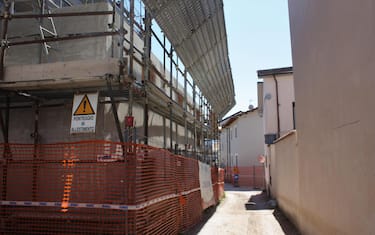 I lavori di ricostruzione a Onna (L'Aquila), 23 marzo 2019.
ANSA/ ENRICA DI BATTISTA