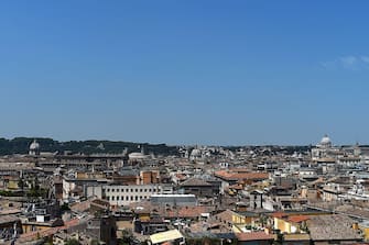 A picture taken on July 17, 2015 shows a panoramic view of the city of Rome from the Napoleonic apartments in the Quirinale Presidential Palace in Rome. The Quirinale palace, built in 1583 by Pope Gregory XIII on the remains of ancient Roman baths, has housed in the past thirty Catholic popes, four kings of Italy and twelve presidents of the Italian Republic. AFP PHOTO / GABRIEL BOUYS        (Photo credit should read GABRIEL BOUYS/AFP via Getty Images)