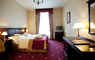This picture taken on February 14, 2012 shows a double room at the Turowka hotel in Wieliczka near Krakow where the Italian national football team will be based for the Euro 2012 football championships from June 8, 2012 to July 1, 2012. (Photo credit should read BARTOSZ SIEDLIK/AFP via Getty Images)