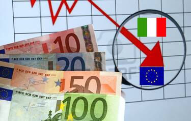 Crisis economically declining bags - euro crisis - inflation