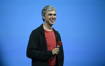 epa08042407 (FILE) - Larry Page, chief executive officer and co-founder of Google listens to questions from the audience during the keynote at the Google I/O developers conference at Moscone West Convention Center in San Francisco, California, USA, 15 May 2013 (Reissued 03 December 2019). Larry Page, CEO of Alphabet (parent company of Google), will step down from his position. Current Google CEO Sundar Pichai will take over along side his current position.  EPA/JOHN G. MABANGLO *** Local Caption *** 50830838