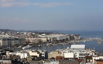 Downtown Geneva and Lake Geneva. (Photo by: Godong/Universal Images Group via Getty Images)