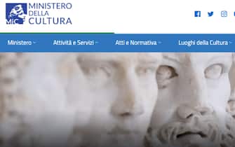 La schermata del sito del Ministero della Cultura