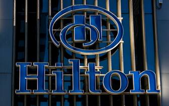 NEW YORK, NY - OCTOBER 21:  The entrance to the Hilton Hotel on 6th Avenue is viewed on October 21, 2013 in New York City.  With a full schedule of conventions and major events taking place throughout Manhattan, millions of global visitors flock to New York City during the fall. (Photo by George Rose/Getty Images)