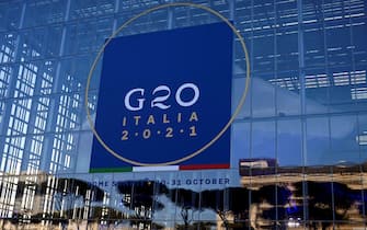 An external view of La Nuvola meeting center during the G20 Summit in Rome, Italy, 30 October 2021. ANSA/RICCARDO ANTIMIANI