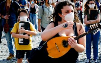 Manifestazione musicisti durante l'emergenza Covid