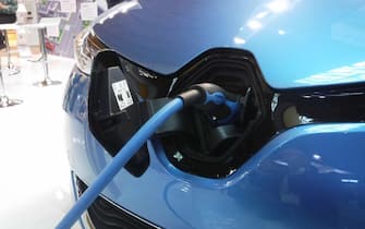 Ecomobilità, auto elettrica: auto e moto elettriche a Ecomondo Key Energy di Rimini. 7 novembre 2018. ANSA/STEFANO SECONDINO