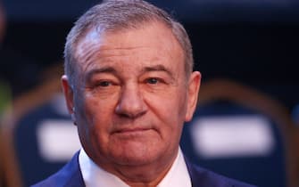 SOCHI, RUSSIA - FEBRUARY,22 (RUSSIA OUT) Russian businessman and billionaire Arkady Rotenberg smiles during the First Combat Sambo Professional Championship in Sochi, Russia, February,22,2020. Vladimir Putin is having a shirt trip to Sochi to watch a sambo tournament. (Photo by Mikhail Svetlov/Getty Images)