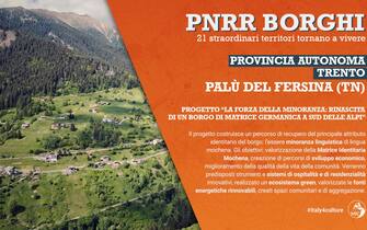 La grafica della provincia autonoma di Trento sul progetto borghi del Pnrr
