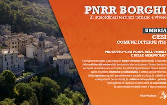La grafica dell'Umbria sul progetto borghi del Pnrr