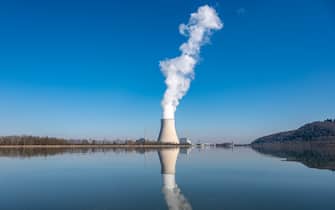 03 March 2022, Bavaria, Essenbach: Isar 2 nuclear power plant in Bavaria. Photo: Armin Weigel/dpa (Photo by Armin Weigel/picture alliance via Getty Images)
