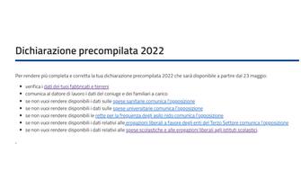 cosa fare per precompilata sezione con consigli su precompilata