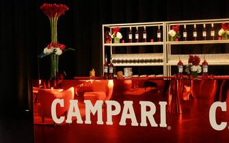 SANTA MONICA, CALIFORNIA - MARCH 09: Campari beverages are displayed during the the 24th Costume Designers Guild Awards at The Eli and Edythe Broad Stage on March 09, 2022 in Santa Monica, California. (Photo by Amy Sussman/Getty Images for CDGA)