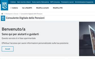 Homepage del servizio Inps