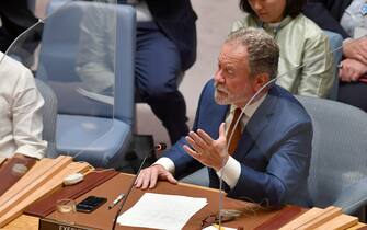UN World Food Program Executive Director, David Beasley, attends  a UN Security Council ministerial debate over international peace and security, conflict and food security at UN headquarters in New York on May 19, 2022. (Photo by Andrea RENAULT / AFP) (Photo by ANDREA RENAULT/AFP via Getty Images)