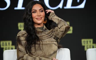 PASADENA, CALIFORNIA - JANUARY 18: Kim Kardashian West of 'The Justice Project' speaks onstage during the 2020 Winter TCA Tour Day 12  at The Langham Huntington, Pasadena on January 18, 2020 in Pasadena, California. (Photo by David Livingston/Getty Images)