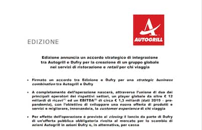 Accordo Autogrill-Dufry, nasce un colosso da 12 miliardi