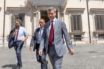 Il ministro del lavoro Andrea Orlando al termine dell'incontro a Palazzo Chigi, Roma, 27 Luglio 2022. ANSA/MASSIMO PERCOSSI