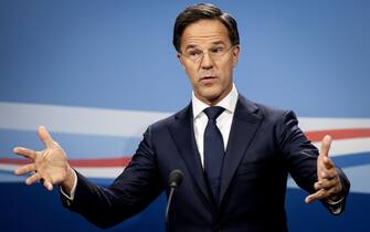 Dutch Prime Minister Mark Rutte gives a press conference after the last Council of Ministers before the summer recess, in The Hague, on July 15, 2022. - - Netherlands OUT (Photo by Koen van Weel / ANP / AFP) / Netherlands OUT (Photo by KOEN VAN WEEL/ANP/AFP via Getty Images)