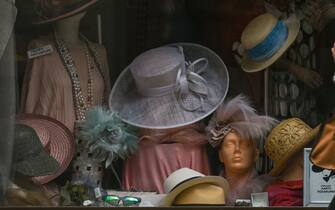 A hat shop for women in the center of Krakow.
On Saturday, May 28, 2022, in Krakow, Poland. (Photo by Artur Widak/NurPhoto via Getty Images)
