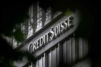 This photograph taken in Bellinzona on June 8, 2022 shows the sign of Swiss banking giant Credit Suisse. - Switzerland's scandal-hit banking giant Credit Suisse warned that it expected to post another loss in the second quarter as its investment division is hit by market volatility. (Photo by Fabrice COFFRINI / AFP) (Photo by FABRICE COFFRINI/AFP via Getty Images)