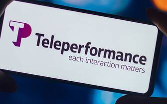 BRAZIL - 2022/10/03: In this photo illustration, the Teleperformance logo is displayed on a smartphone. (Photo Illustration by Rafael Henrique/SOPA Images/LightRocket via Getty Images)