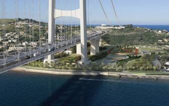 Ponte Stretto Una elaborazione grafica del progetto definitivo del ponte sullo Stretto di Messina, tratto dal sito www.projectmate.com. Il via libera del cda della Stretto di Messina, presieduto da Giuseppe Zamberletti, su proposta dell'amministratore delegato Pietro Ciucci, ha completato l'iter di approvazione - avviato a metà giugno scorso - del progetto definitivo del ponte sullo Stretto di Messina e dei 40 chilometri di raccordi a terra stradali e ferroviari, comunica una nota della societa'.
ANSA/INTERNET-WWW.PROJECTMATE.COM
+++EDITORIAL USE ONLY - NO SALES+++