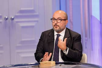 Italian Culture Minister, Gennaro Sangiuliano, attends the Raiuno Italian TV program 'Porta a porta' conducted by Italian journalist Bruno Vespa, in Rome, Italy, 01 November 2022. 
ANSA/GIUSEPPE LAMI