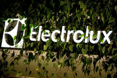 04 September 2022, Berlin: The Electrolux logo at the IFA electronics fair. Photo: Fabian Sommer/dpa (Photo by Fabian Sommer/picture alliance via Getty Images)