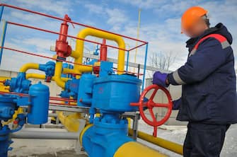 epa05793402 A worker checks equipment at the Dashava gas storage near western Ukrainian town of Stryi, 14 February 2017. The Board of Directors of Russian Gazprom company on 09 February approved the acquisition of additional shares in Nord Stream 2 worth EUR 1.425 billion, according to the company report. Nord Stream 2 AG is a company established for the planning, construction and further use of the Nord Stream-2 gas pipeline running from the Russian coast to Germany via the Baltic Sea bypassing Ukraine.  EPA/PAVLO PALAMARCHUK
