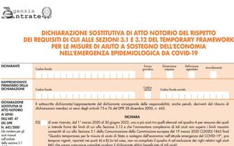 aiuti stato covid il modulo per l'autodichiarazione