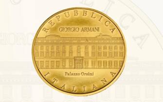 La moneta con la sede di Armani S.p.A