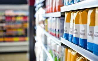 Supermarket shelves