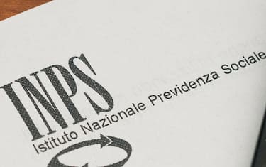 Carrara, Italy - September 11, 2020 - The INPS logo on a sheet of headed paper. INPS is the institution that deals with providing pensions, collecting