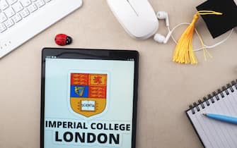 GERMANY - 2023/03/11: In this photo illustration, Imperial College London logo seen displayed on a tablet. (Photo Illustration by Igor Golovniov/SOPA Images/LightRocket via Getty Images)