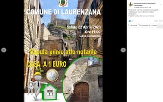 post di Facebook sulla vendita a un euro di una casa a Laurenzana
