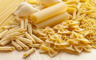 Variety of traditional Italian pasta
