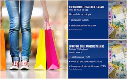 Come sono cambiati i consumi delle famiglie italiane in 30 anni. DATI