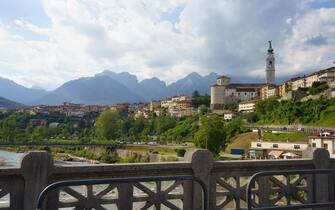 View of Belluno, historic city in Veneto, Italy
