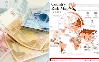 “Country Risk Map”, mappa mostra rischio d’investimento: male Italia