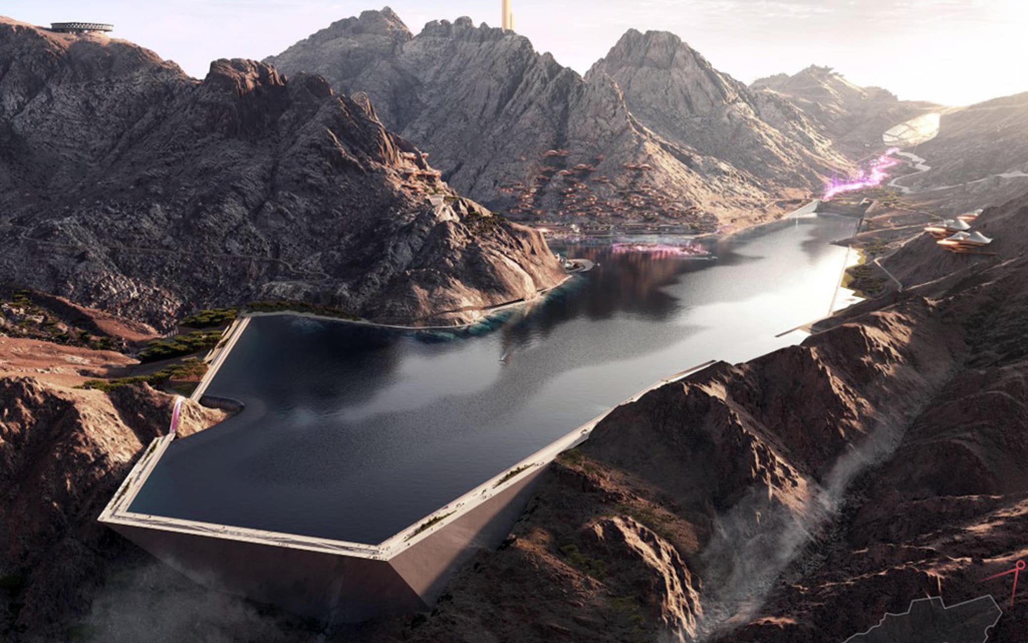 Un intervento infrastrutturale
unico nel suo genere tra le montagne dell'Arabia Saudita, per
creare in area desertica una località del futuro con dighe, un
lago e opere architettoniche iconiche. È quanto commissionato a
Webuild da Neom per la meta sciistica di Trojena, con un mega
contratto del valore pari a 4,7 miliardi di dollari (4,3
miliardi di euro), Milano, 17 Gennaio 2024. ANSA/US WEBUILD

+++ ANSA PROVIDES ACCESS TO THIS HANDOUT PHOTO TO BE USED SOLELY TO ILLUSTRATE NEWS REPORTING OR COMMENTARY ON THE FACTS OR EVENTS DEPICTED IN THIS IMAGE; NO ARCHIVING; NO LICENSING +++NPK+++