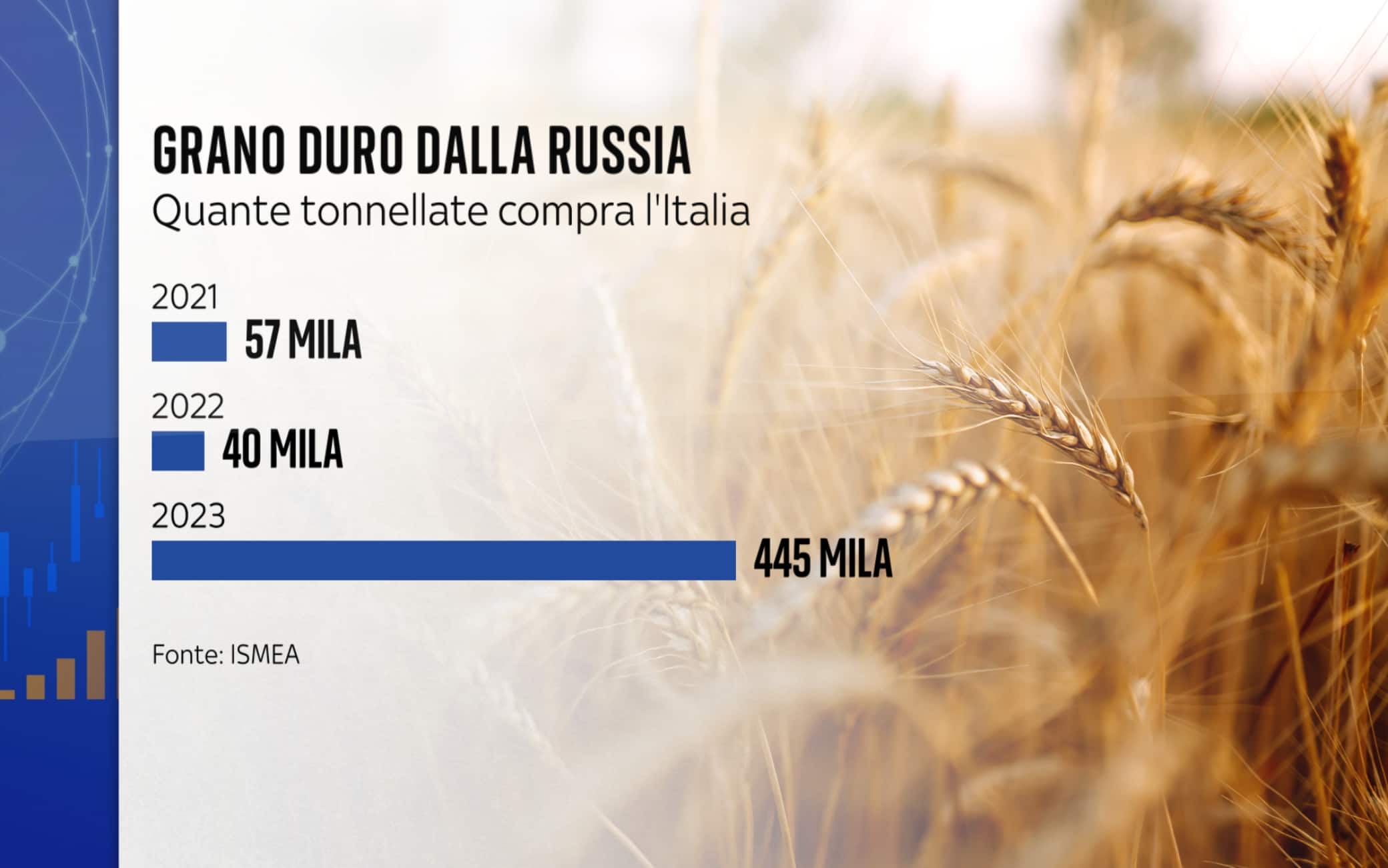 Le importazioni italiane di grano duro dalla Russia
