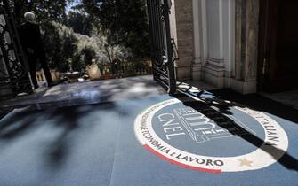 L'ingresso di Villa Lubin in occasione del 60mo anniversario dell'istituzione del Consiglio Nazionale dell'Economia e del Lavoro (CNEL), Roma, 12 marzo 2019. ANSA/RICCARDO ANTIMIANI
