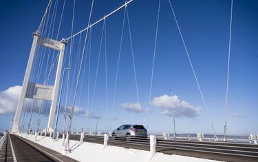 BRISTOL, ENGLAND - NOVEMBER 04: Cars cross the Severn Bridge which connects Wales and England via the M48 on November 4, 2020 in Bristol, England. Wales is currently in a "firebreak" lockdown which started on October 23 and will last until November 9. England went into lockdown from 12.01am on November 5 until 12.01am on December 2. (Photo by Matthew Horwood/Getty Images)