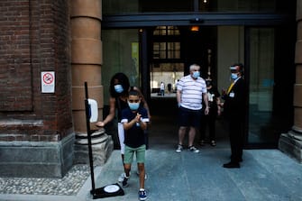 Reopening of the Egyptian Museum after the lockdown due to the Coronavirus Covid-19 pandemic on the Italian Republic Day (Festa della Repubblica) in Turin, Italy, 02 June 2020.
ANSA/EDOARDO SISMONDI