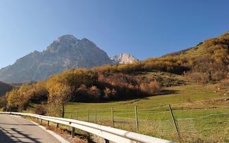 This picture shows the Gran Sasso mountain where is located the Gran Sasso National Laboratory (LNGS) on November 14, 2011. Scientists who threw down the gauntlet to physics by reporting particles that broke the Universe's speed limit said on late October 2011 they were revisiting their contested experiment with test showing that neutrinos had been measured along a 732-kilometre (454-mile) trajectory between the European Centre for Nuclear Research (CERN) in Switzerland and the Gran Sasso National Laboratory in Italy.   AFP PHOTO / ALBERTO PIZZOLI (Photo credit should read ALBERTO PIZZOLI/AFP via Getty Images)