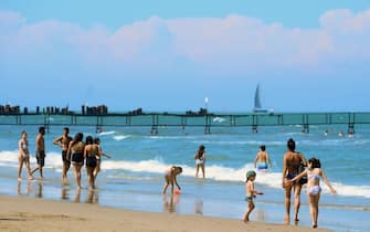 BOLOGNA, ITALY - JUNE 06: People visit Rimini beach on June 02, 2020 in Bologna, Italy. Many Italian businesses have been allowed to reopen, after more than two months of a nationwide lockdown meant to curb the spread of Covid-19. (Photo by Roberto Serra - Iguana Press/Getty Images)